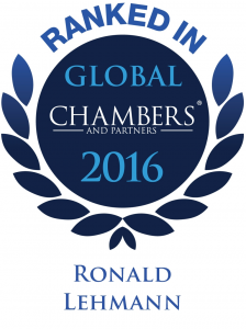 Logo of Chambers and Partners ranking guide TOP RANKED for 2016